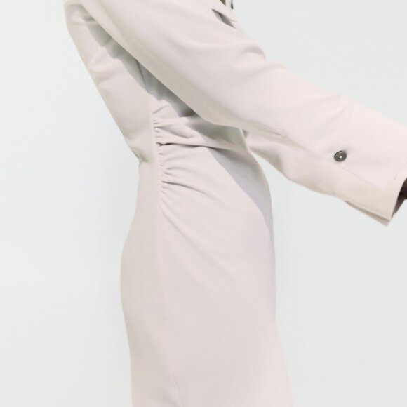 Zara DRAPED WAIST MIDI DRESS - Picture 2 of 9